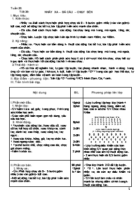Giáo án Thể dục Lớp 9 - Chương trình học kỳ II